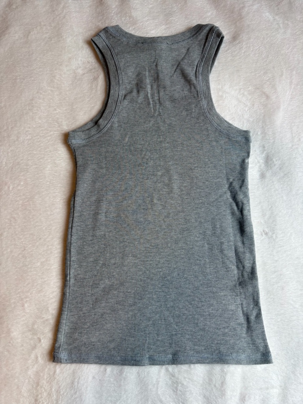 Kendall & Kylie Gray Ribbed Racerback Tank Top - Picture 2 of 3
